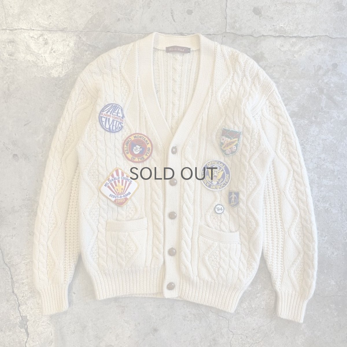 画像1: 【Wiz&Witch】OLD PATCH KNIT CARDIGAN / OS (1)
