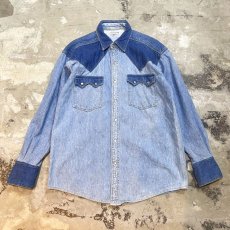 画像1: SWITCHED DENIM L/S WESTERN SHIRT / Mens L (1)