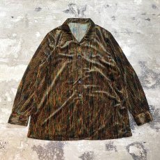 画像1: STRIPE PATTERN VELVET L/S SHIRT / Mens M (1)