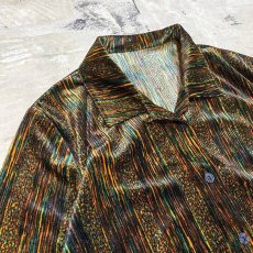 画像3: STRIPE PATTERN VELVET L/S SHIRT / Mens M (3)