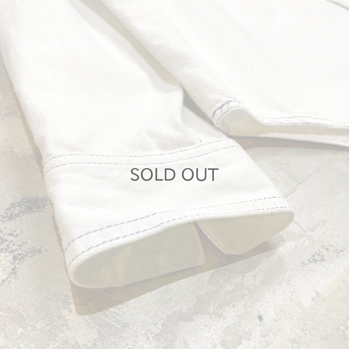 画像7: EMBROIDERY WHITE DENIM L/S SHIRT / Mens L (7)