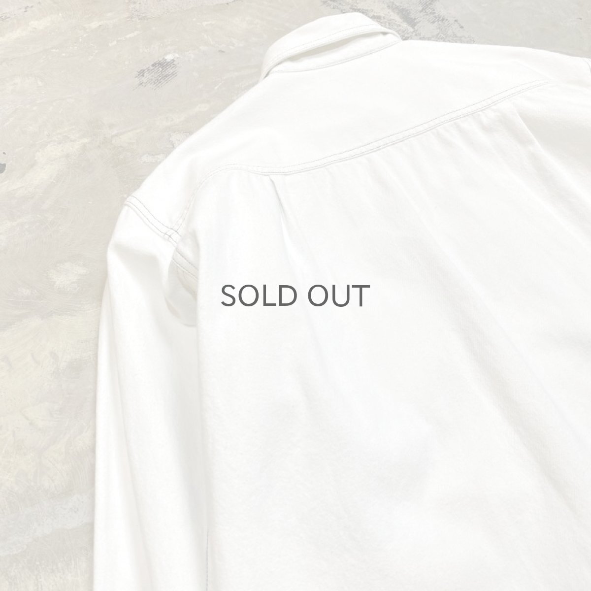 画像9: EMBROIDERY WHITE DENIM L/S SHIRT / Mens L (9)