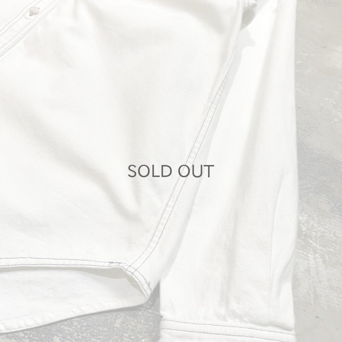 画像6: EMBROIDERY WHITE DENIM L/S SHIRT / Mens L (6)