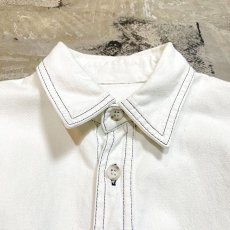 画像10: EMBROIDERY WHITE DENIM L/S SHIRT / Mens L (10)