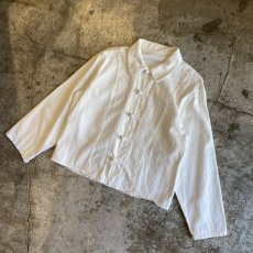 画像4: WHITE COLOR DESIGN CHINA COTTON JACKET / Ladies M (4)