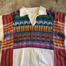 画像6: NATIVE PATTERN EMBROIDERY FRINGE DESIGN OVER SHIRT / Ladies L (6)