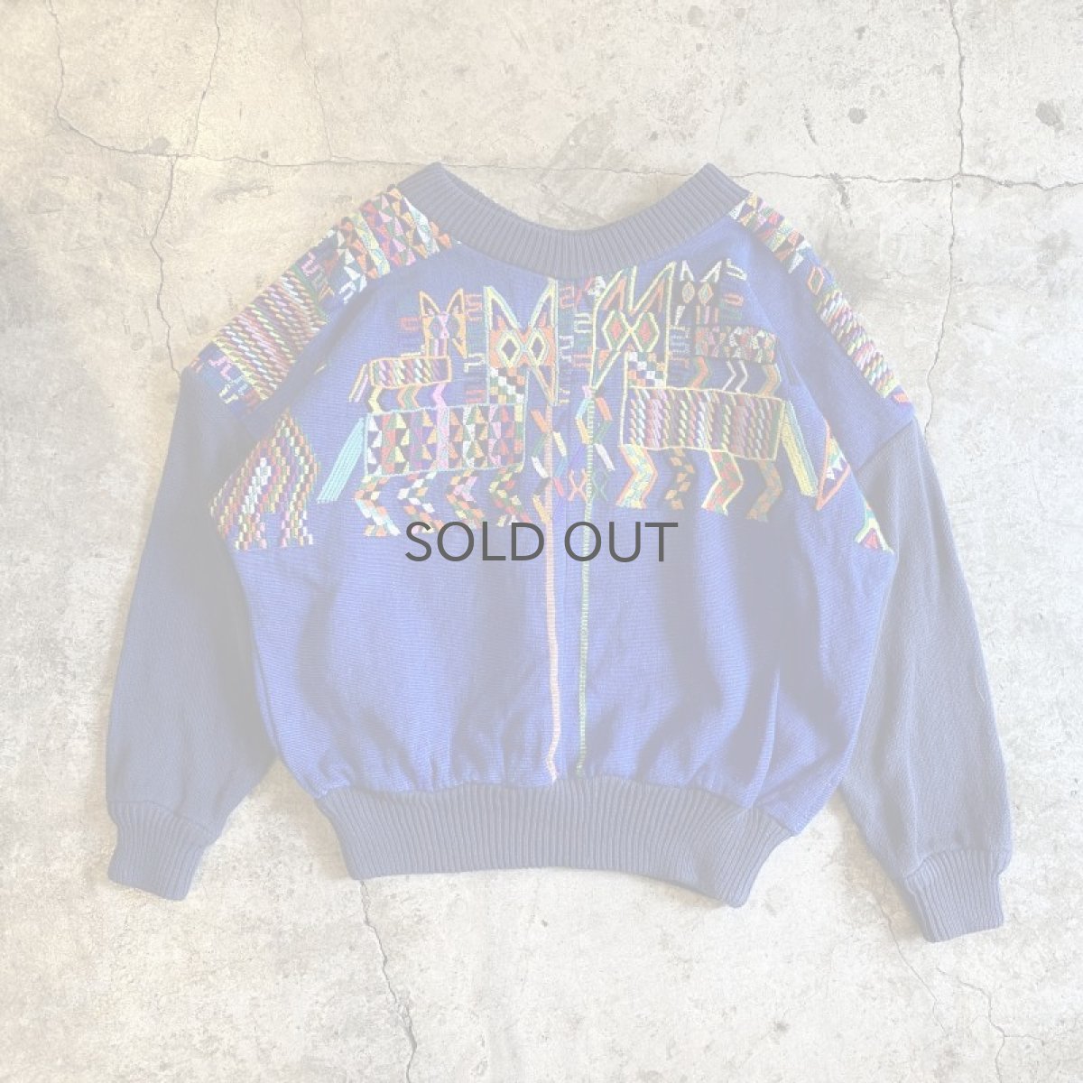 画像2: EMBROIDERY PATTERN COLOR DESIGN L/S TOPS / Ladies L (2)