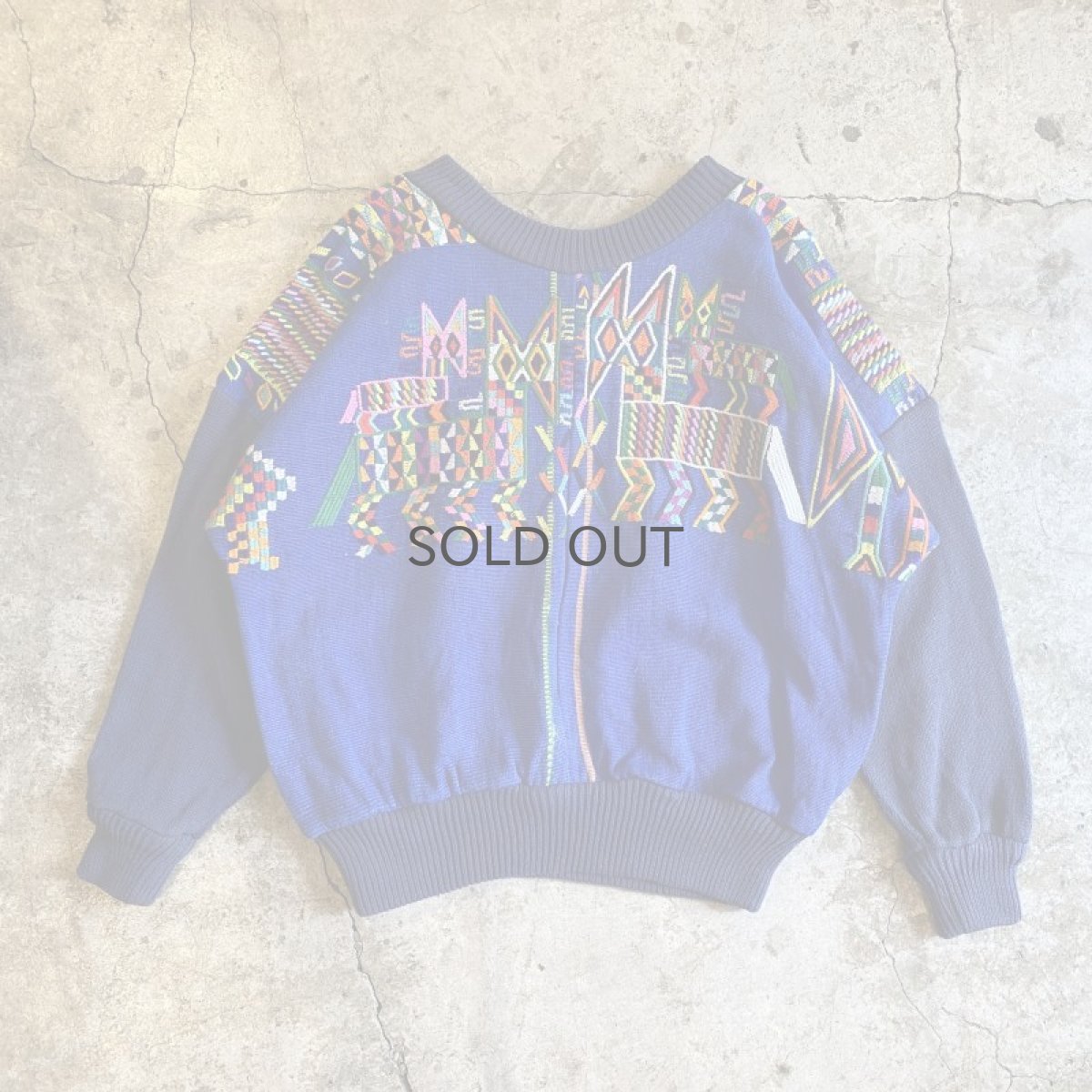 画像1: EMBROIDERY PATTERN COLOR DESIGN L/S TOPS / Ladies L (1)