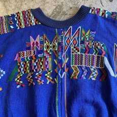 画像5: EMBROIDERY PATTERN COLOR DESIGN L/S TOPS / Ladies L (5)