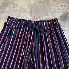 画像6: MIX COLOR STRIPE PATTERN PLEATS DESIGN WIDE PANTS / FREE (6)