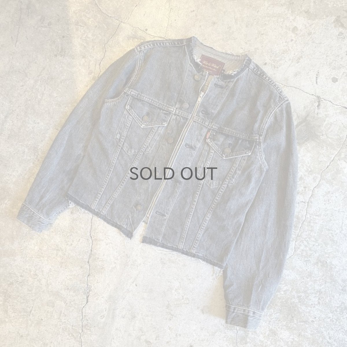 画像4: 【Wiz&Witch】"WANDERER" NO COLLAR ZIP UP DENIM JACKET / OS (4)
