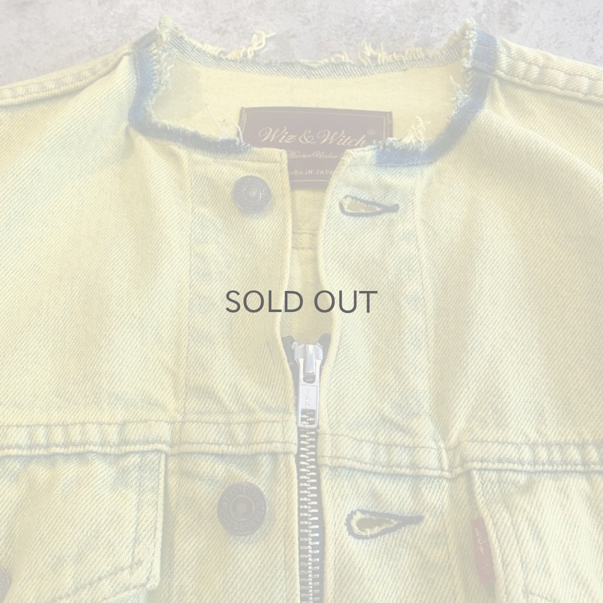 画像5: 【Wiz&Witch】"WANDERER" NO COLLAR ZIP UP DENIM JACKET / OS (5)