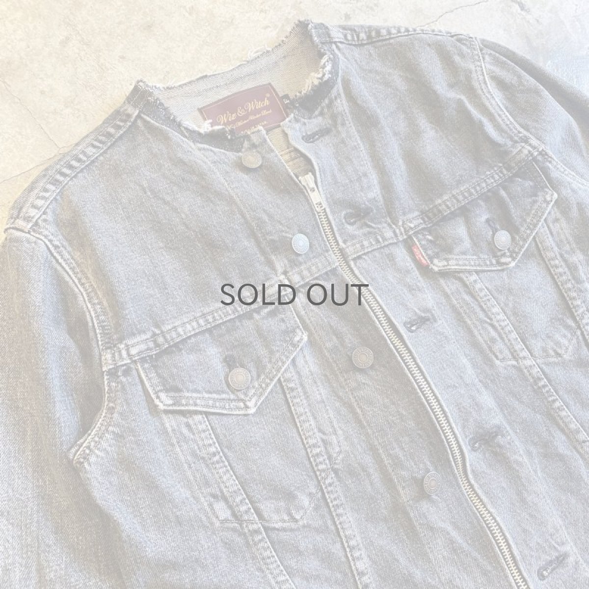 画像3: 【Wiz&Witch】"WANDERER" NO COLLAR ZIP UP DENIM JACKET / OS (3)