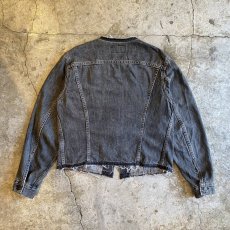 画像2: 【Wiz&Witch】"WANDERER" NO COLLAR ZIP UP DENIM JACKET / OS (2)