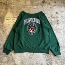 画像1: 80's【CHAMPION】FLOCKY COLOR PRINTED COLLEGE L/S SWEAT / Ladies L (M) / MADE IN USA (1)