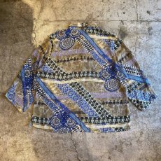 画像2: ALL OVER PATTERN COLOR SHEER DESIGN L/S SHIRT / Ladies L (2)