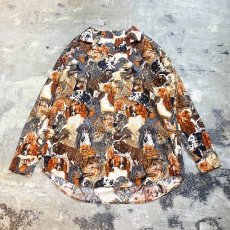 画像1: VARIOUS DOG PRINTED PATTERN L/S SHIRT / Mens L~XL (1)