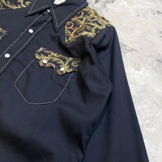 画像4: 70's BOTANICAL EMBROIDERY WESTERN L/S SHIRT / Mens M (4)