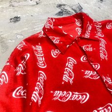 画像3: "COCA COLA" PATTERN COTTON L/S SHIRT / Mens XL (3)