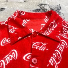 画像10: "COCA COLA" PATTERN COTTON L/S SHIRT / Mens XL (10)