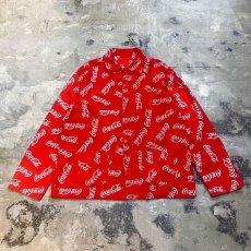 画像1: "COCA COLA" PATTERN COTTON L/S SHIRT / Mens XL (1)