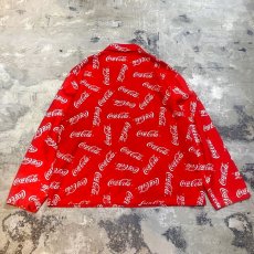 画像2: "COCA COLA" PATTERN COTTON L/S SHIRT / Mens XL (2)