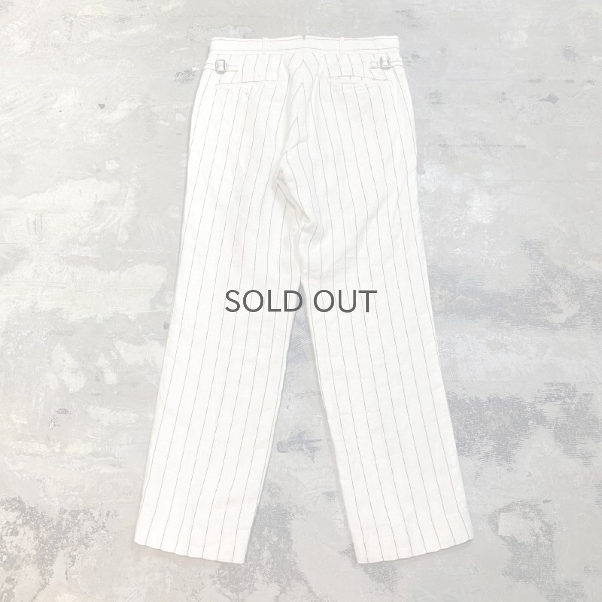 画像2: 【RALPH LAUREN】PINSTRIPE PATTERN LINEN PANTS / W31 (2)