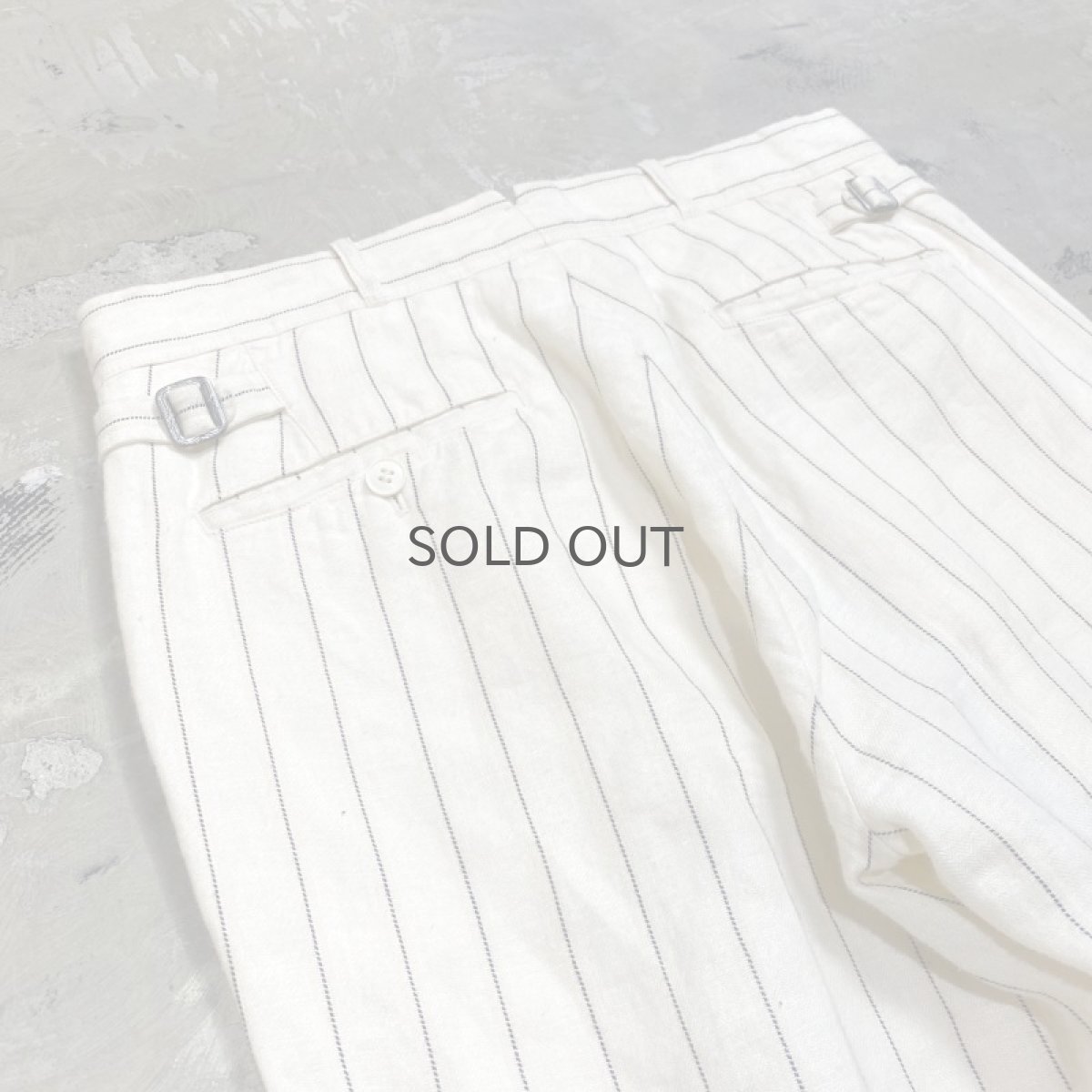 画像9: 【RALPH LAUREN】PINSTRIPE PATTERN LINEN PANTS / W31 (9)