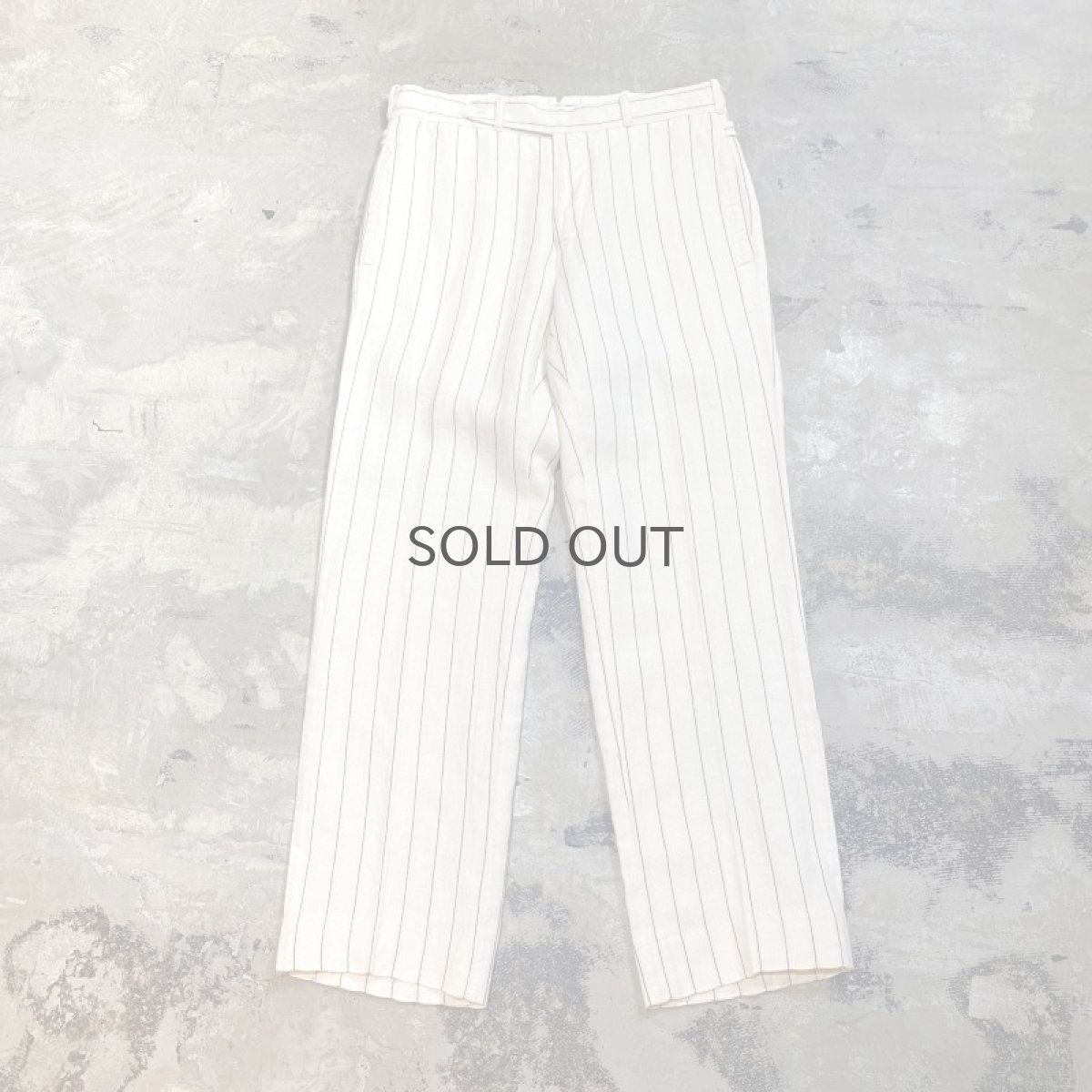 画像1: 【RALPH LAUREN】PINSTRIPE PATTERN LINEN PANTS / W31 (1)
