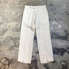 画像1: 【RALPH LAUREN】PINSTRIPE PATTERN LINEN PANTS / W31 (1)