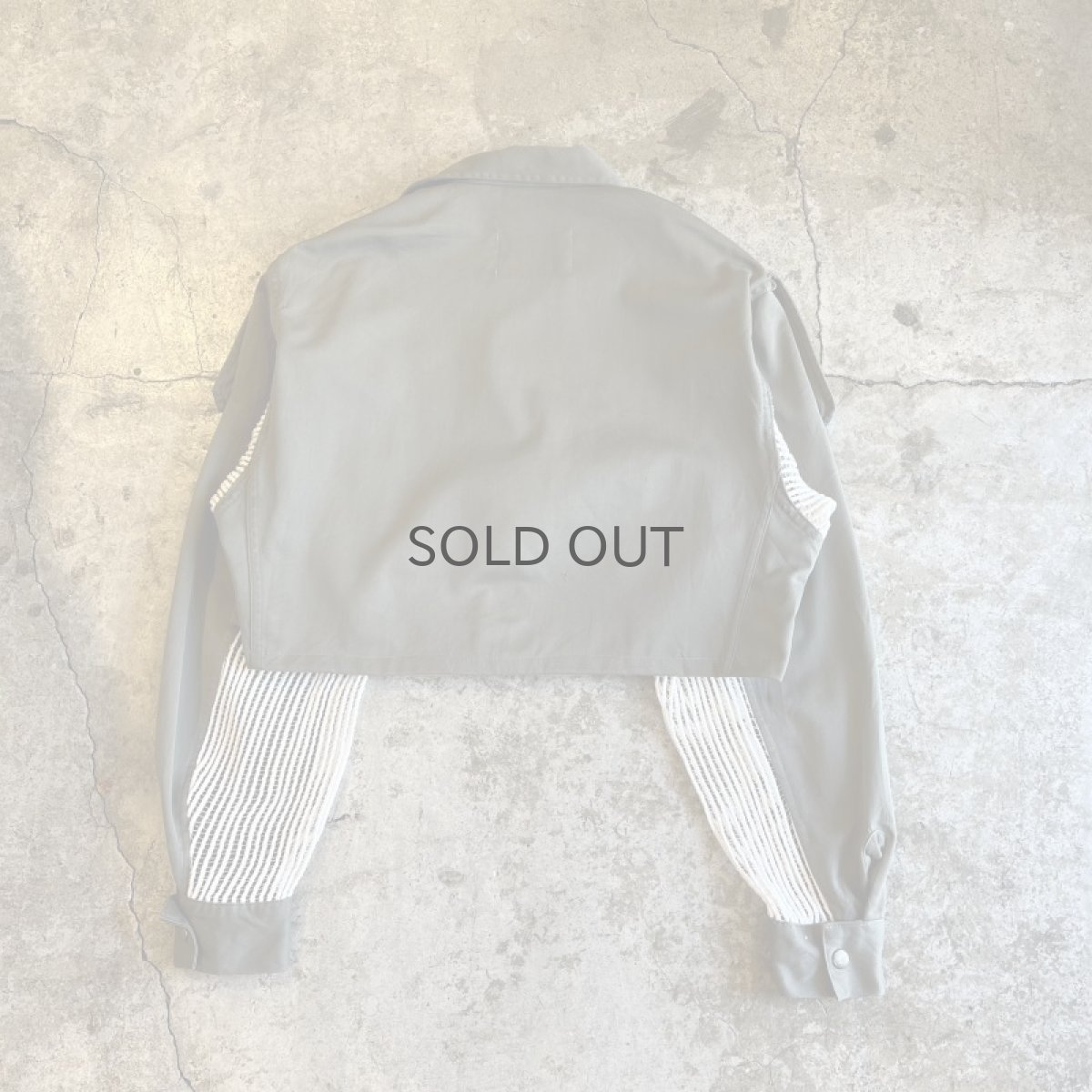 画像2: 【Wiz&Witch】"WANDERER" FRANCE MILITARY MESH SLEEVE SHORT JACKET / OS (2)