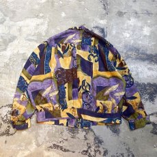 画像2: ART GRAPHIC DOUBLE BREASTED JACKET / Mens L (2)