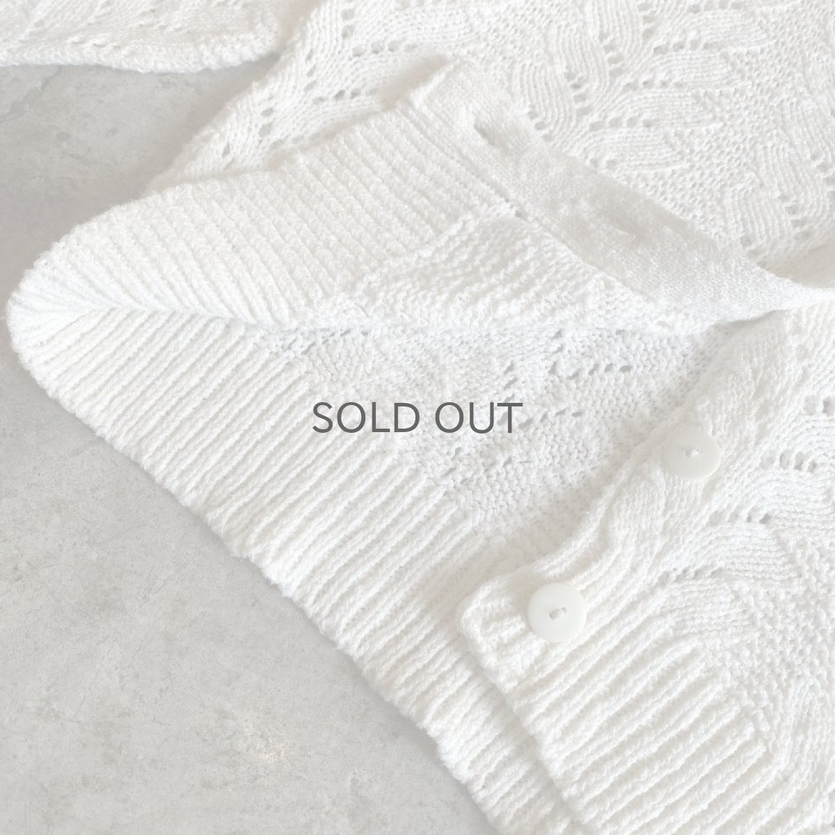 画像7: WHITE COLOR CROCHET DESIGN L/S CARDIGAN / Ladies M (7)