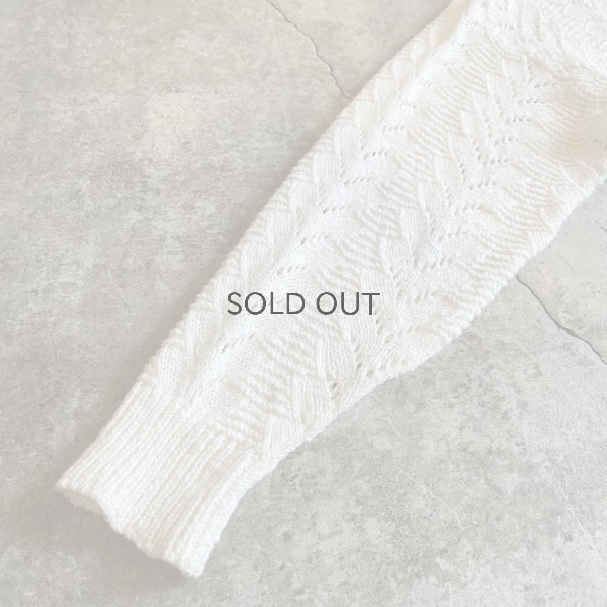 画像8: WHITE COLOR CROCHET DESIGN L/S CARDIGAN / Ladies M (8)