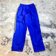 画像2: 【adidas】BLUE COLOR SIDE LINE NYLON PANTS / W26~ (2)