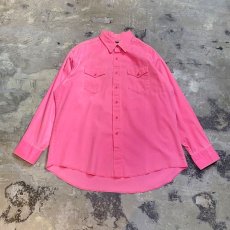 画像1: 90's PINK COLOR WESTERN L/S SHIRT / Mens XL / MADE IN USA (1)