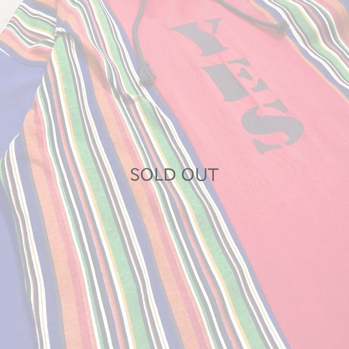 画像5: 90's MULTI STRIPE PATTERN SWITCHED HOODIE L/S TEE / Mens L / MADE IN USA (5)