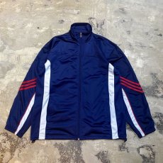 画像1: NAVY COLOR LINE DESIGN TRACK JACKET / Mens XL (1)