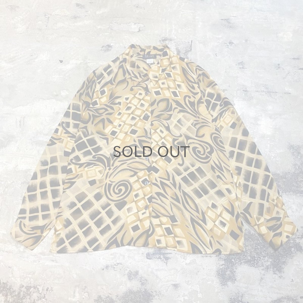 画像1: ARTISTIC GRAPHIC PATTERN L/S SHEER SHIRT / Mens L (1)