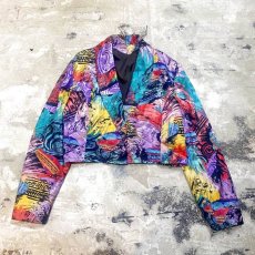 画像1: ARTISTIC PATTERN SHORT TAILORED JACKET / Mens L (1)