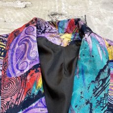 画像10: ARTISTIC PATTERN SHORT TAILORED JACKET / Mens L (10)