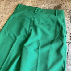 画像9: GREEN COLOR DESIGN CENTER CREASE PANTS / W28 (9)