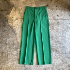 画像1: GREEN COLOR DESIGN CENTER CREASE PANTS / W28 (1)