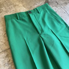 画像3: GREEN COLOR DESIGN CENTER CREASE PANTS / W28 (3)