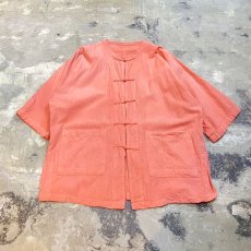 画像1: PINK COLOR CHINA S/S SHIRT / Mens M (1)