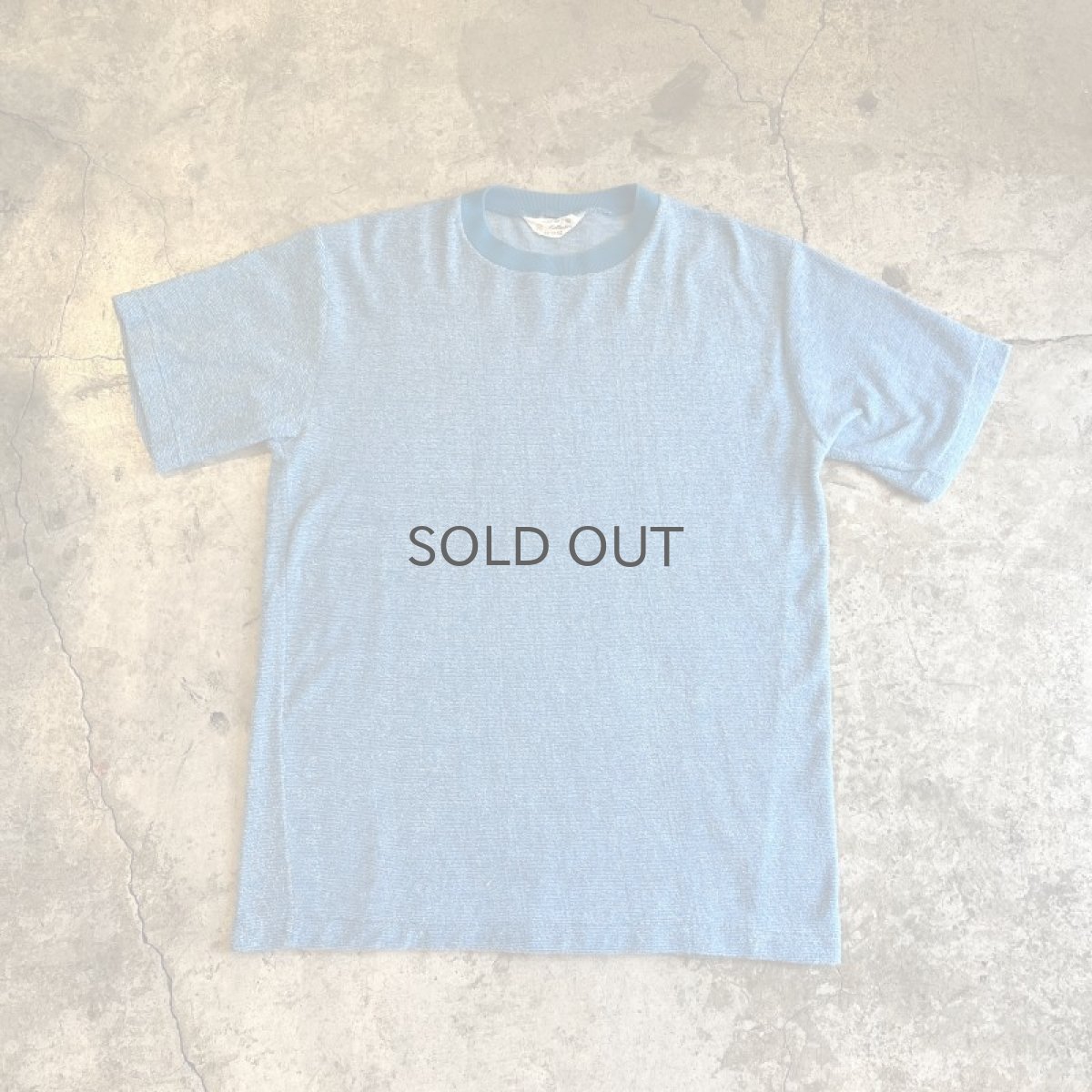 画像1: BLUE COLOR TOWELING DESIGN S/S TEE  / Ladies L  (1)