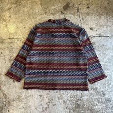 画像2: MIX COLOR MULTI BORDER PATTERN MESH DESIGN CARDIGAN / Ladies M (2)