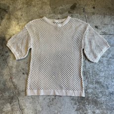 画像1: PALE TONE COLOR MESH DESIGN S/S TOPS / Ladies L (1)