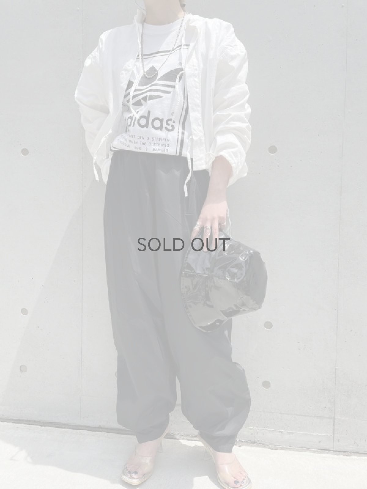 画像12: BLACK COLOR NYLON DESIGN PANTS / ~W30 (12)