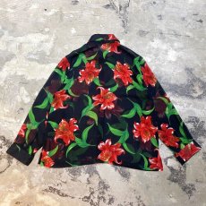 画像2: FLORAL GRAPHIC PATTERN L/S SHEER SHIRT / Mens M (2)